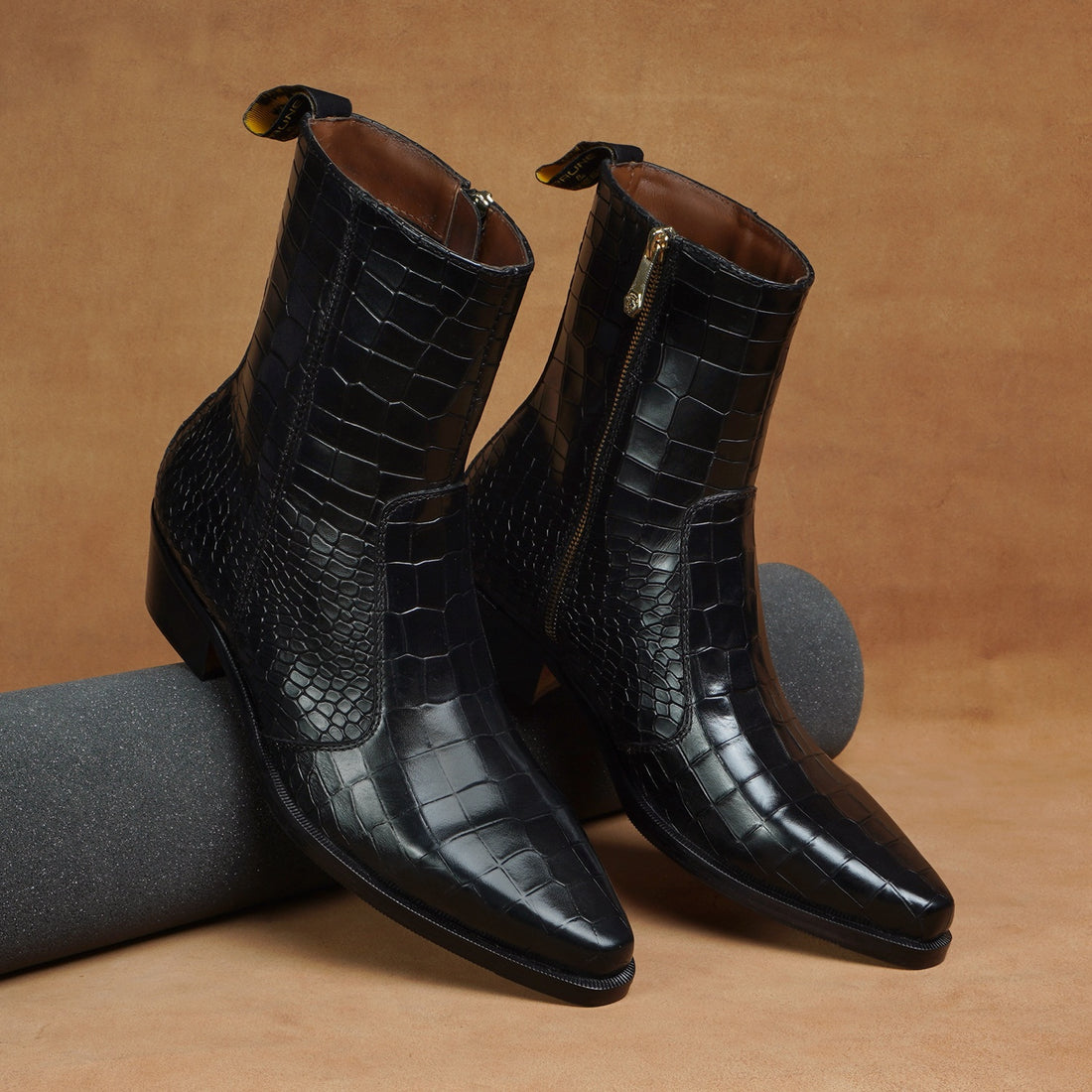 Lusso | Fino Midnight Croc Elegance Boot For Men's