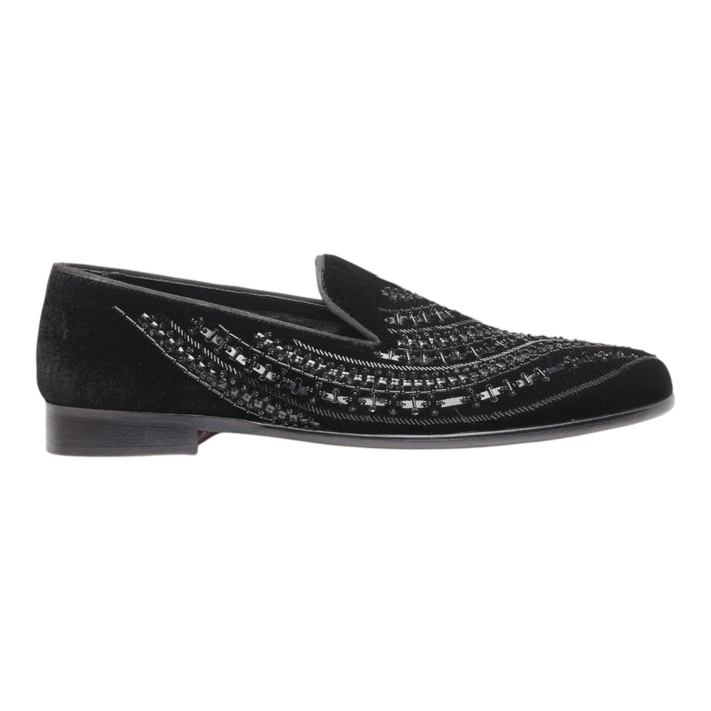 Lusso FINO "Noir Regale" Velvet Embroidered Loafers