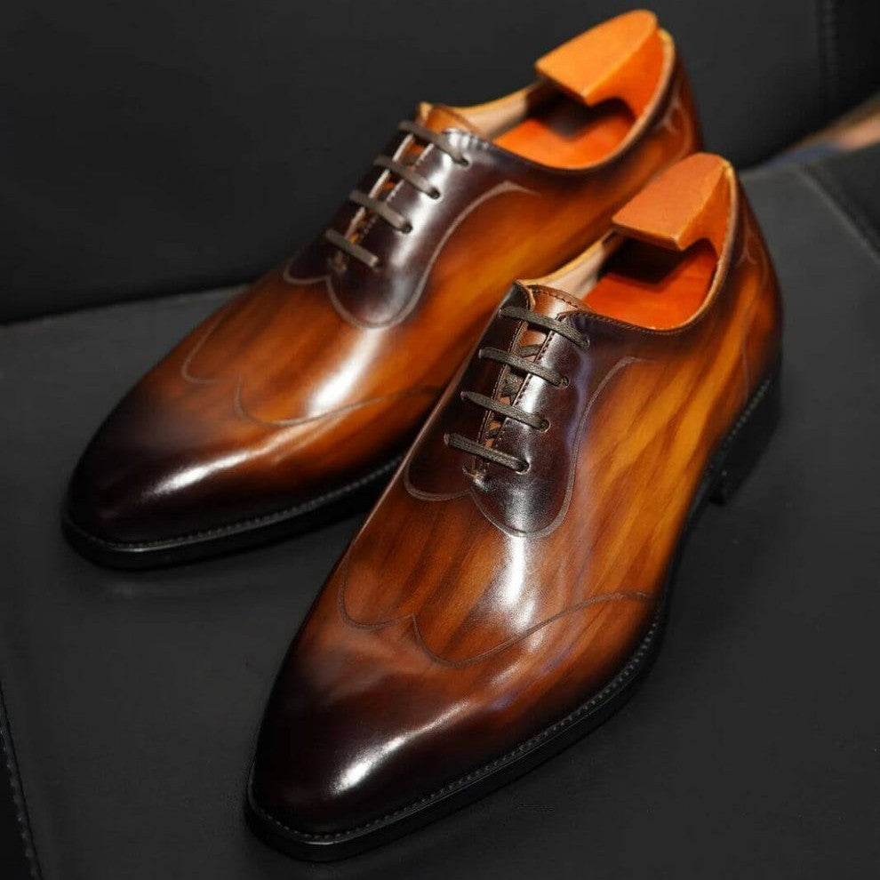 Lusso & FINO| Gentlemen Business Handmade Oxford Genuine Leather Shoe For Men's