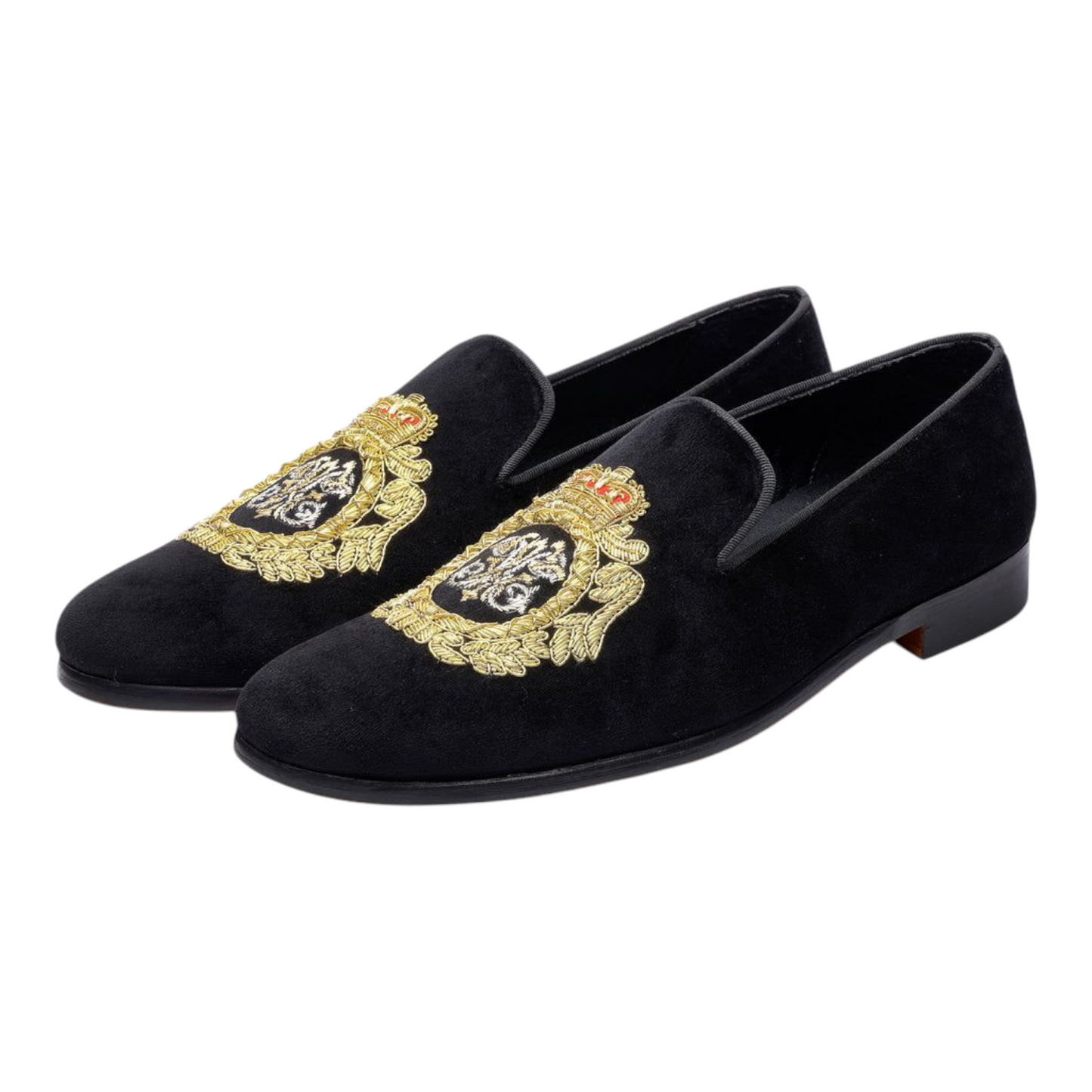 LUSSO FINO – Black Royal Emblem Loafers