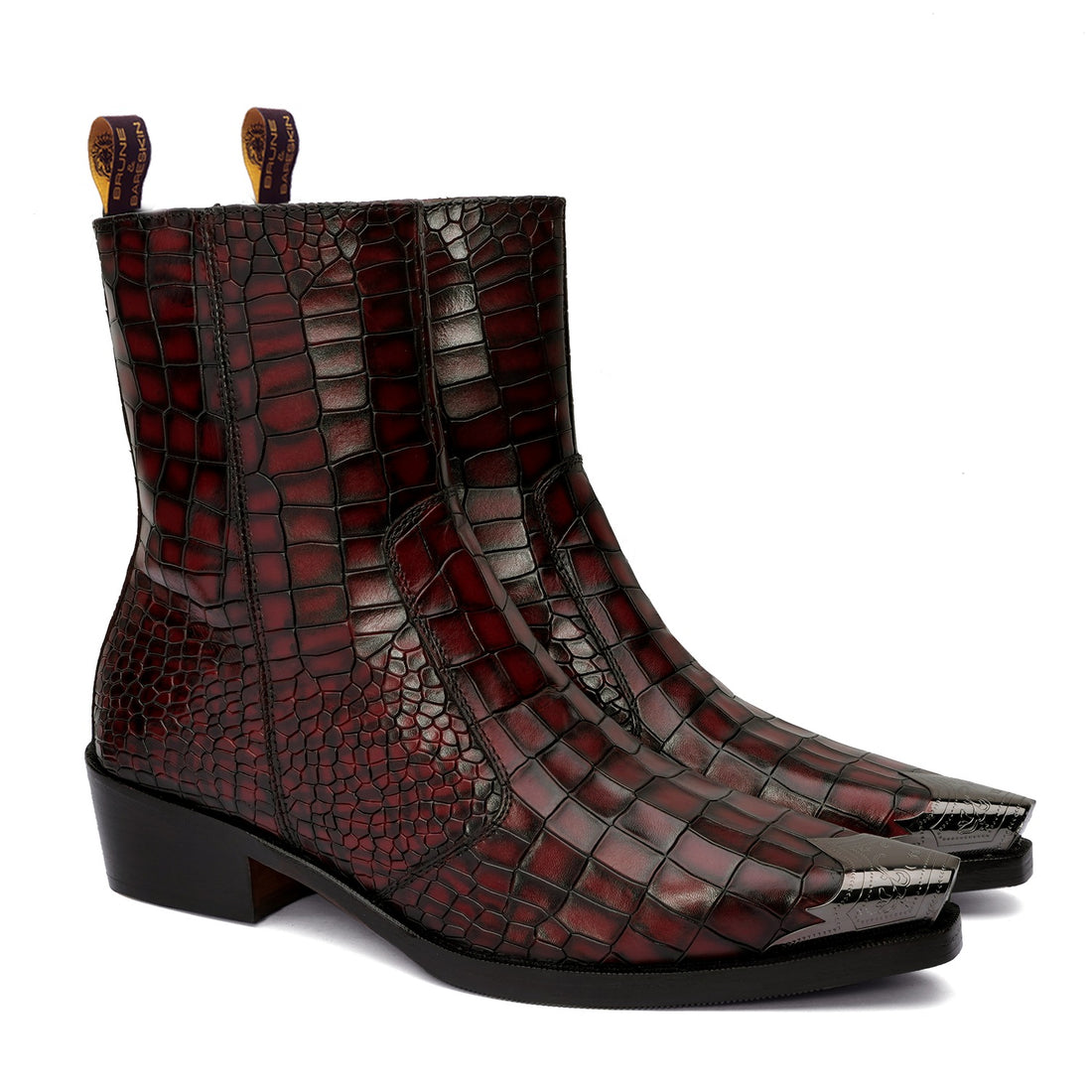 Lusso | Fino Crimson Croc Majesty Midnight Statement Boot