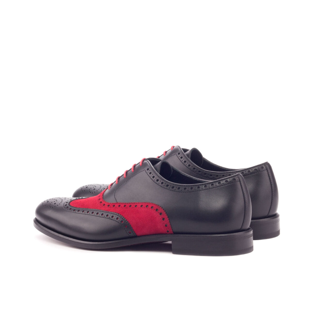 Handcrafted Ruby & Ebony Oxford Wingtips