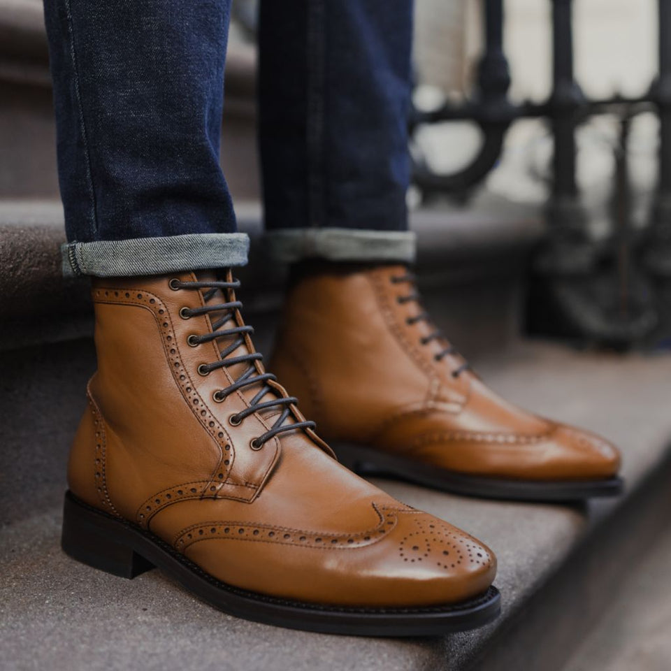 LUSSO & FINO The Windsor Brogue – Goodyear Welted Heritage Boot