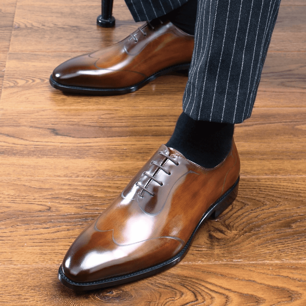 Lusso & FINO| Gentlemen Business Handmade Oxford Genuine Leather Shoe For Men's