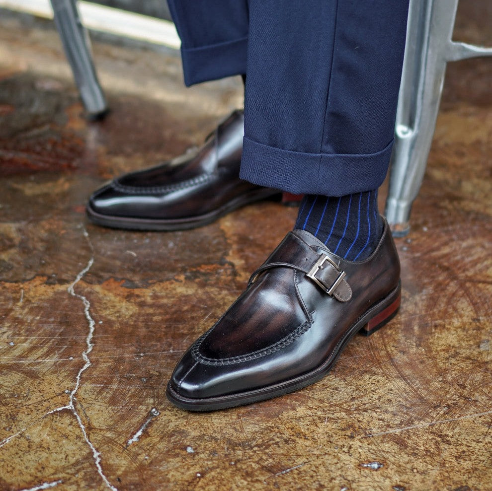 Lusso & FINO | Classic Single Monk Strap Dress Shoe For Men's
