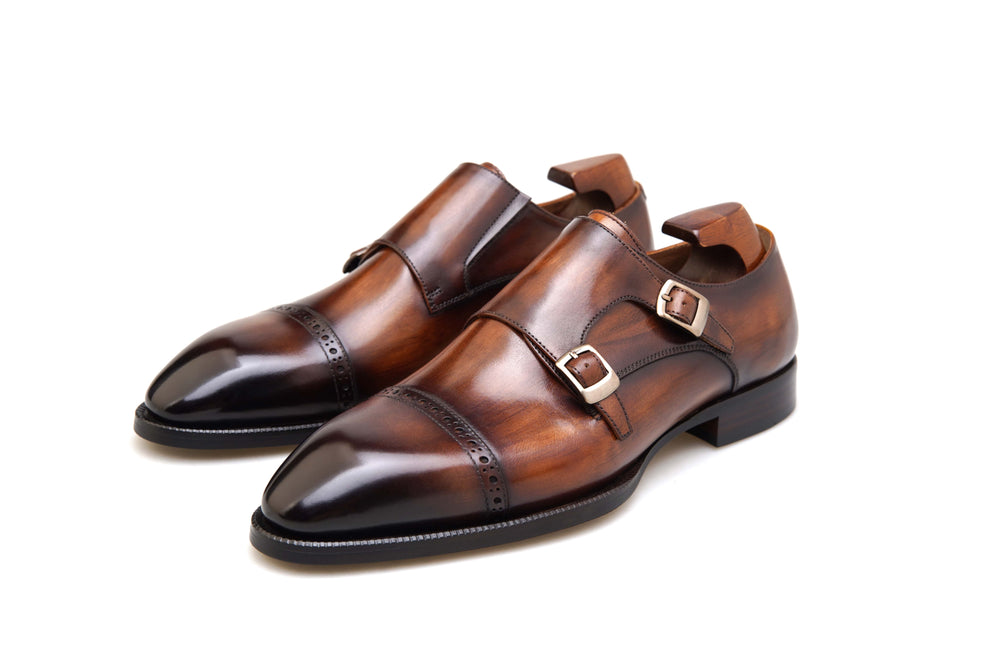 LUSSO & FINO | Handmade Double Monk Strap Business Shoe For Men's