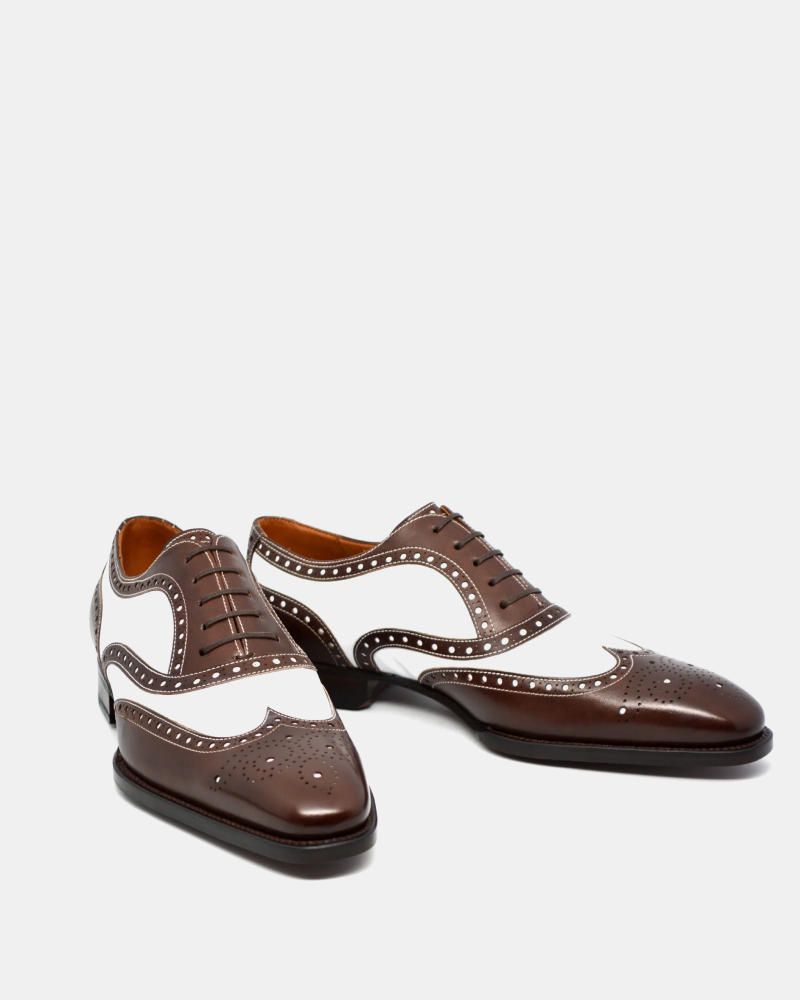 Lusso | FINO Two-Tone Classic Spectator Oxford – Brown & White