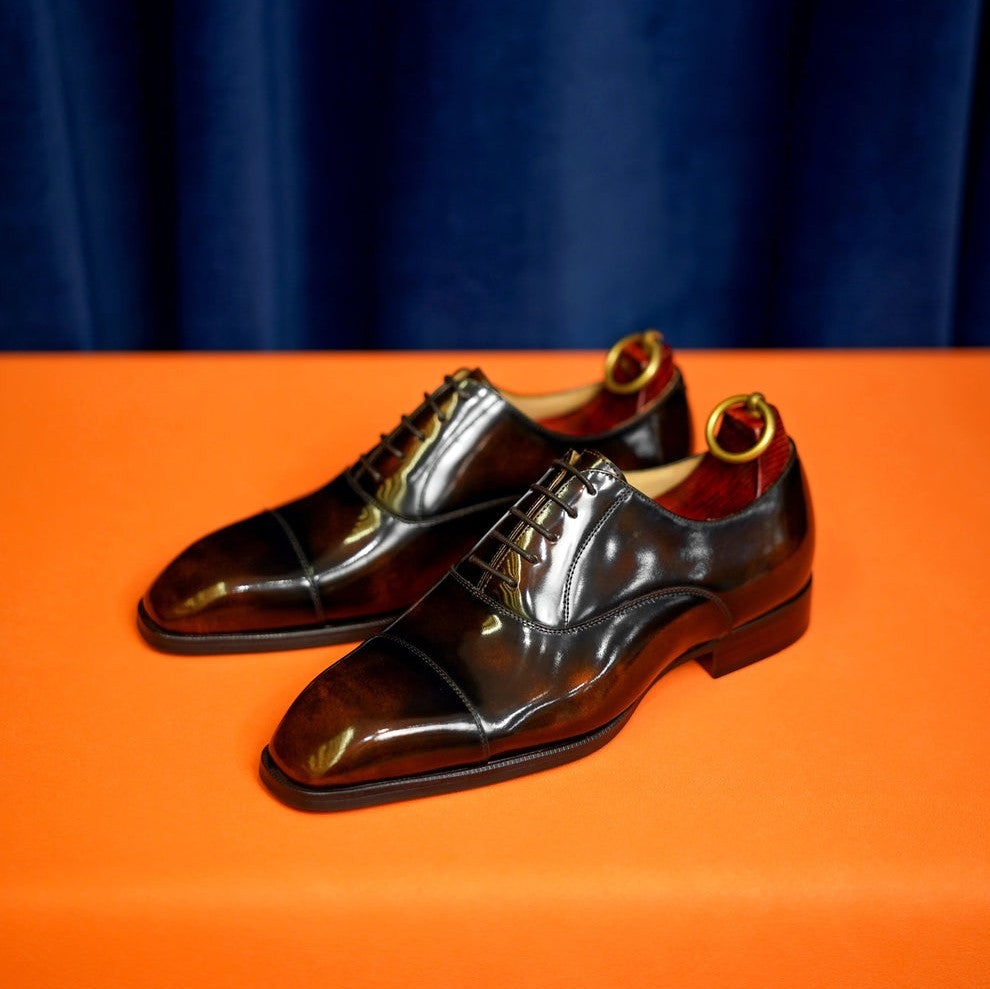 Lusso & FINO | Grain Crust Leather Balmoral Oxford Shoe For Men's