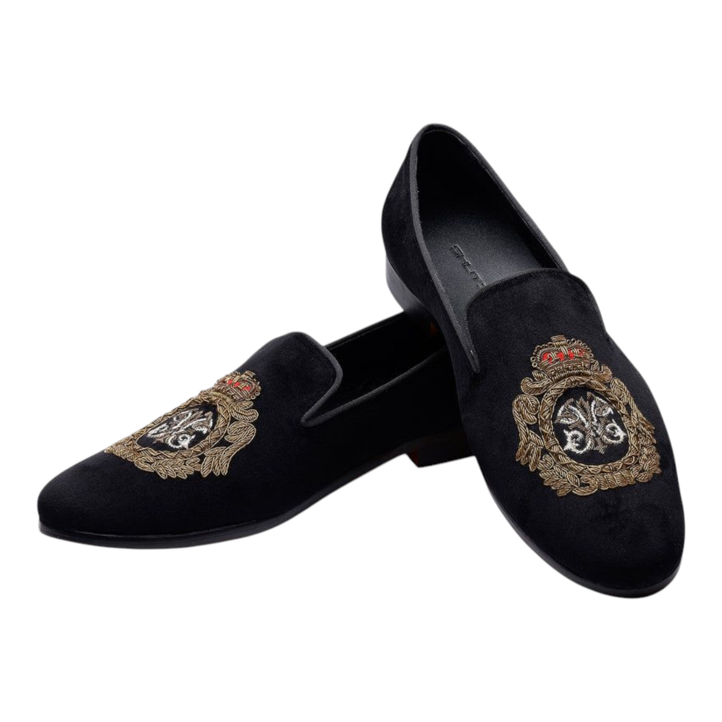 Lusso Fino Regal Crest Velvet Loafers