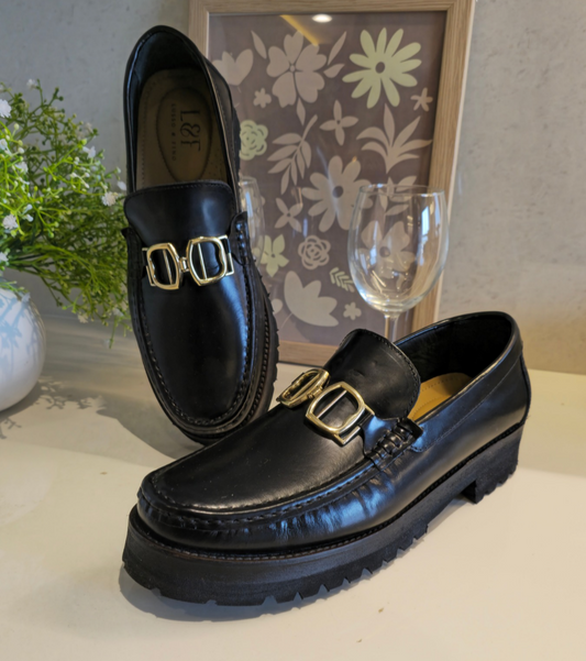 Black High Chunky Premium Eva Sole Moccasins For Men