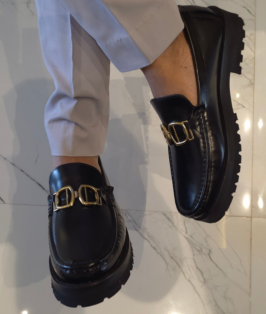 Black High Chunky Premium Eva Sole Moccasins For Men