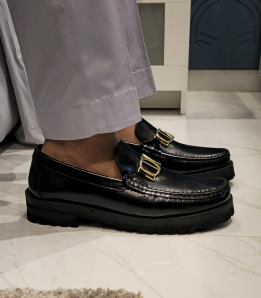 Black High Chunky Premium Eva Sole Moccasins For Men