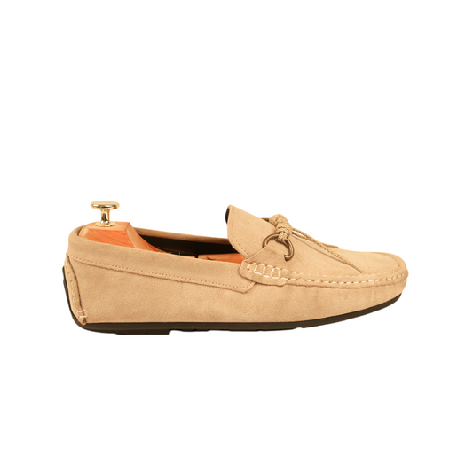 Imported Italian Light Beige Suede Leather Loafer Premium Shoe For Men