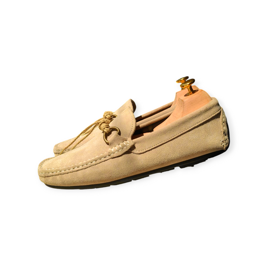 Imported Italian Light Beige Suede Leather Loafer Premium Shoe For Men