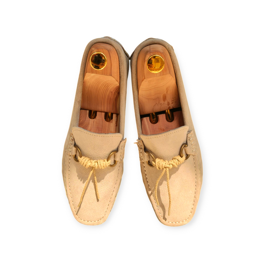 Imported Italian Light Beige Suede Leather Loafer Premium Shoe For Men