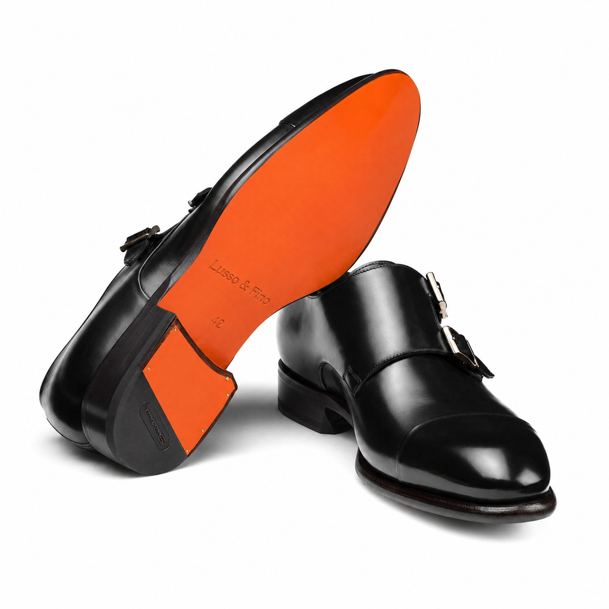 The Black Double-Monk Strap