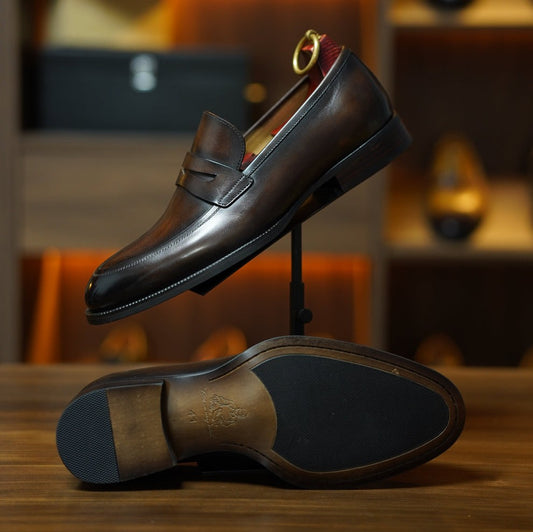 Lusso & FINO | Midnight  Handmade Penny Loafer For Men's