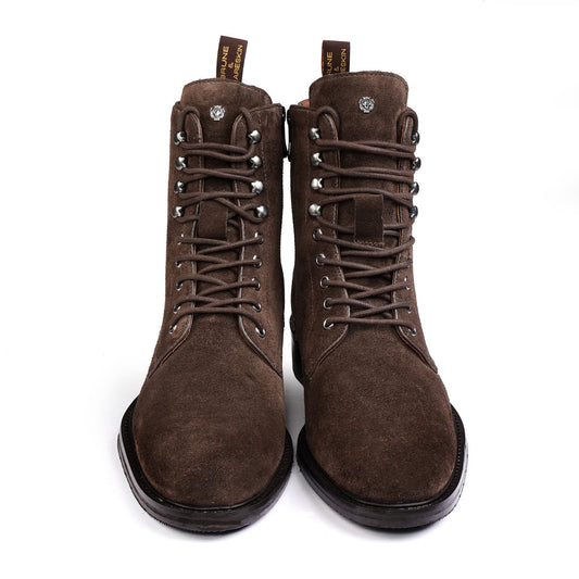 Lusso | Fino Espresso Suede Heritage Command Lace-Up Boot
