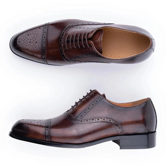 Alfred Maroon Patina Brogue Shoes