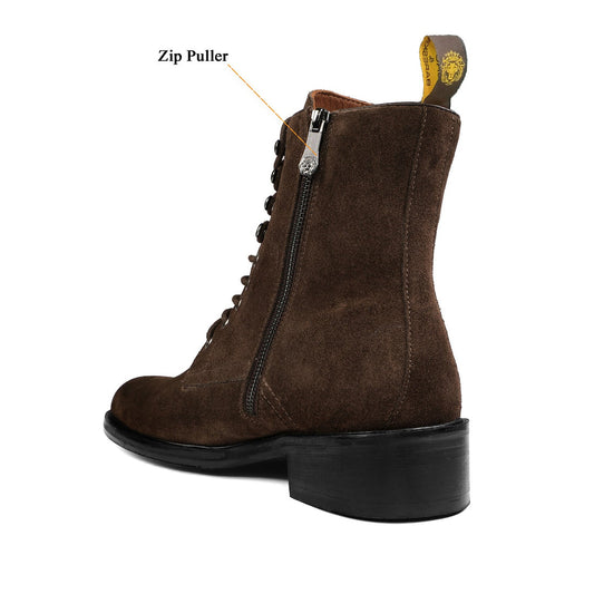 Lusso | Fino Espresso Suede Heritage Command Lace-Up Boot