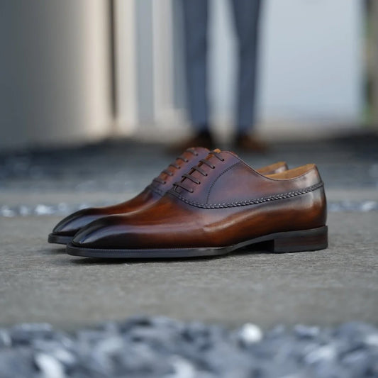Lusso | FINO Brown Leather Oxford Shoe For Men's