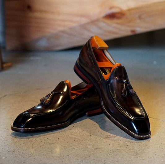 Lusso & FINO | Premium Handmade Brown Brushed  Leather Dress Loafers