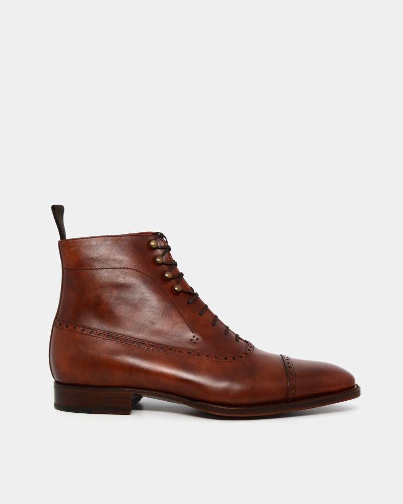 Lusso | FINO Balmoral Brown Patina Finished Boots for Mens