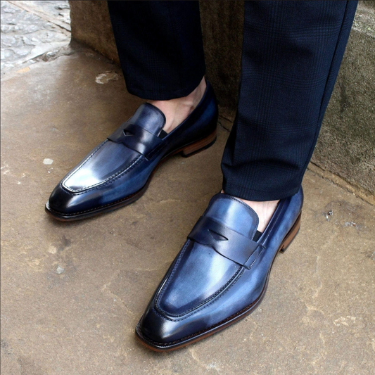 Lusso | FINO Midnight Azure Horizon Penny Loafer Elegance