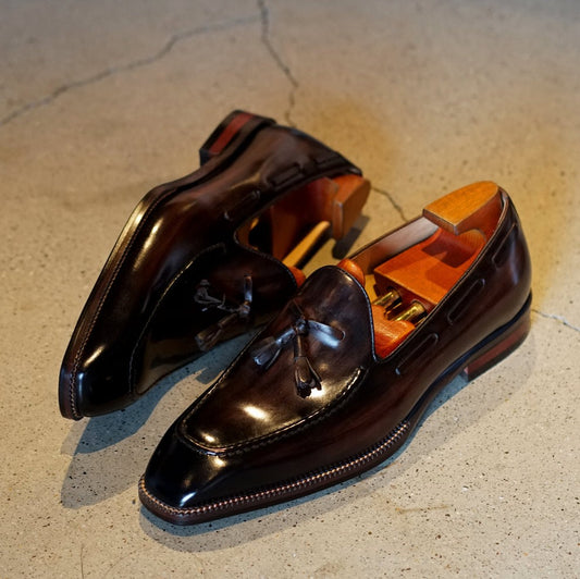 Lusso & FINO | Premium Handmade Brown Brushed  Leather Dress Loafers