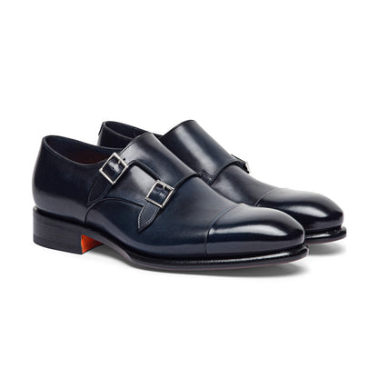 The Midnight Navy Double-Monk Strap