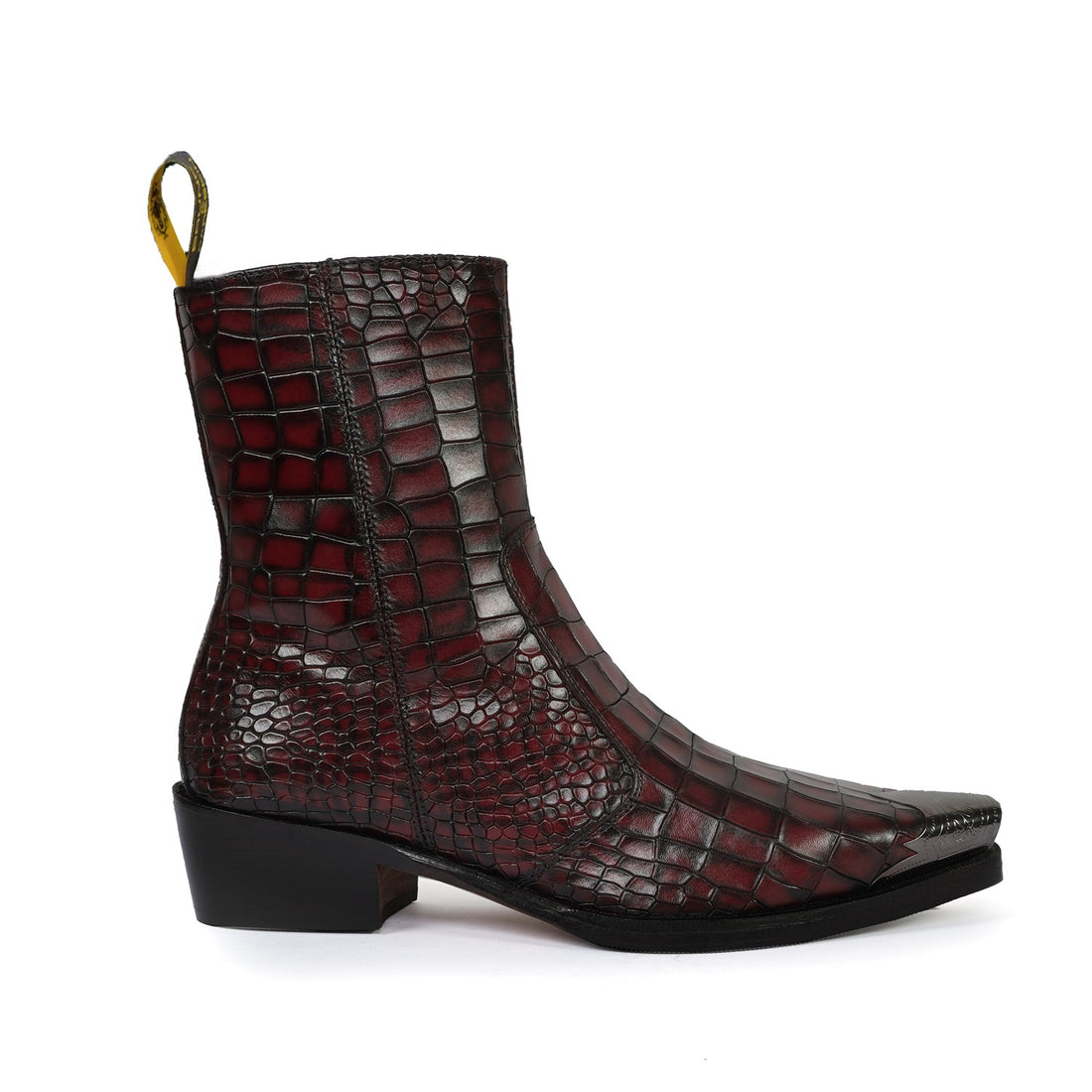 Lusso | Fino Crimson Croc Majesty Midnight Statement Boot