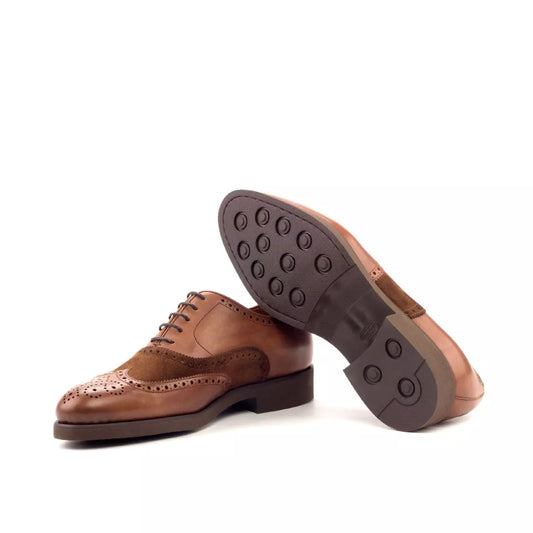 Men’s Wide Fit Brown Full Brogue Leather Shoes