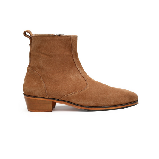 Lusso | FINO Cuban Heel Suede Jodhpuri Boot Side Zip-up
