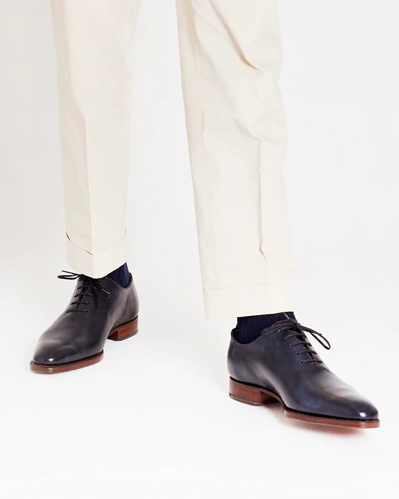 Lusso | FINO Blue Wholecut Oxford Dress Shoe For Men's
