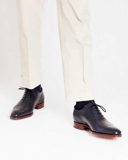 Lusso | FINO Blue Wholecut Oxford Dress Shoe For Men's