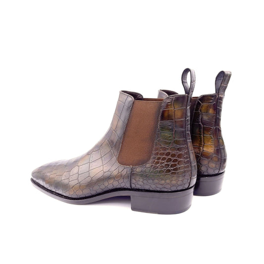 Lusso| Fino Majestic Amethyst Croc Chelsea Boot For Men's