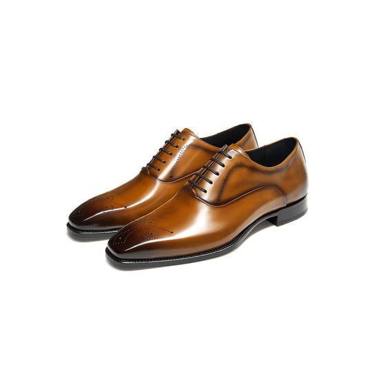 Lusso & FINO | Tan Wholecut Shoe For Men's