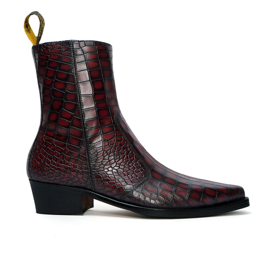 Lusso | Fino Crimson Eclipse Regal Croc Prestige Boot
