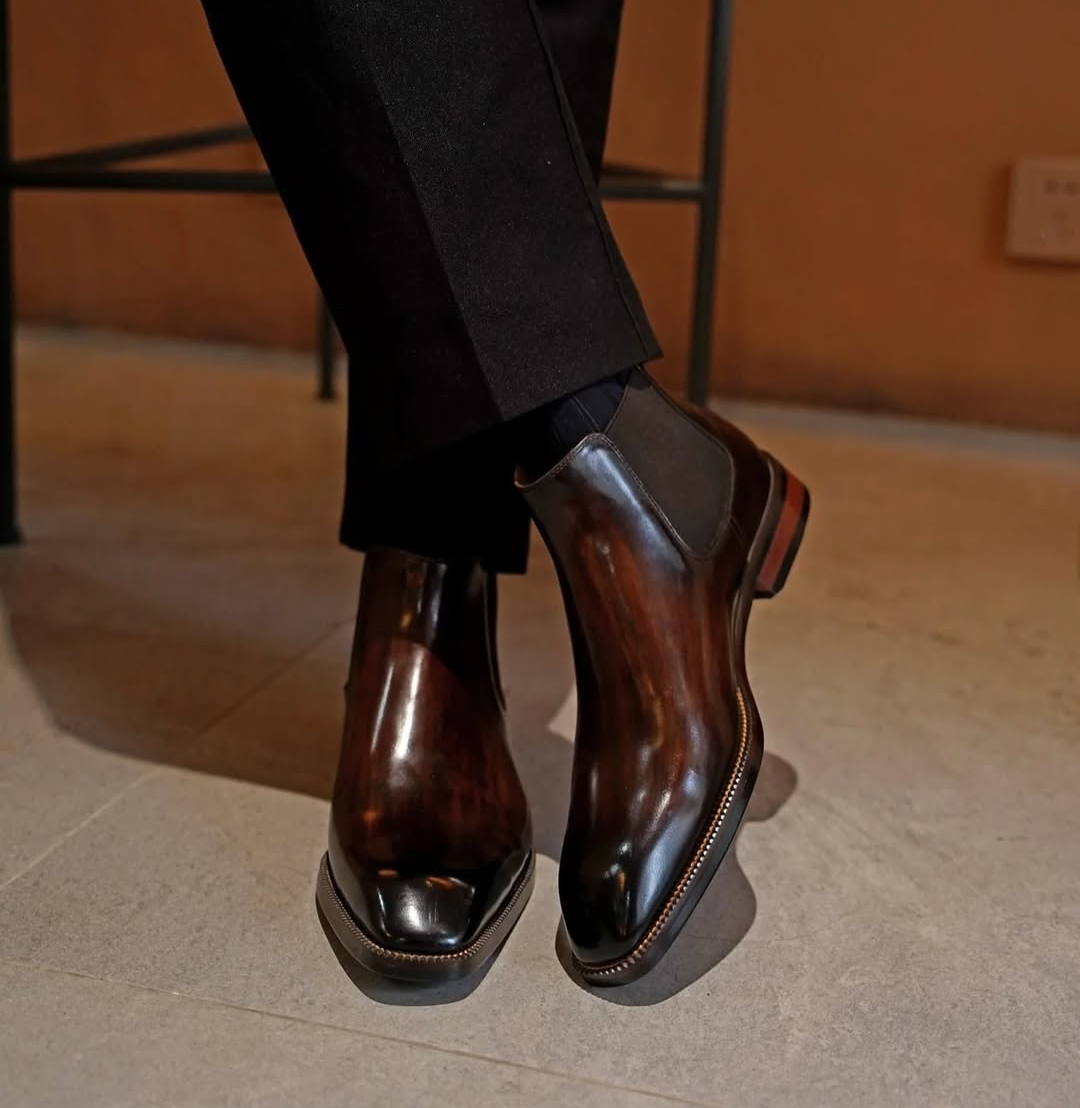 Lusso & FINO Hand Patina Handcrafted Chelsea Boot