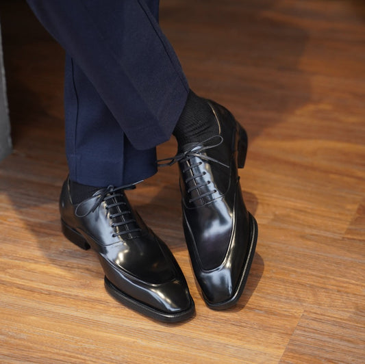 Lusso & FINO | Black Formal Dress Shoe For Men's