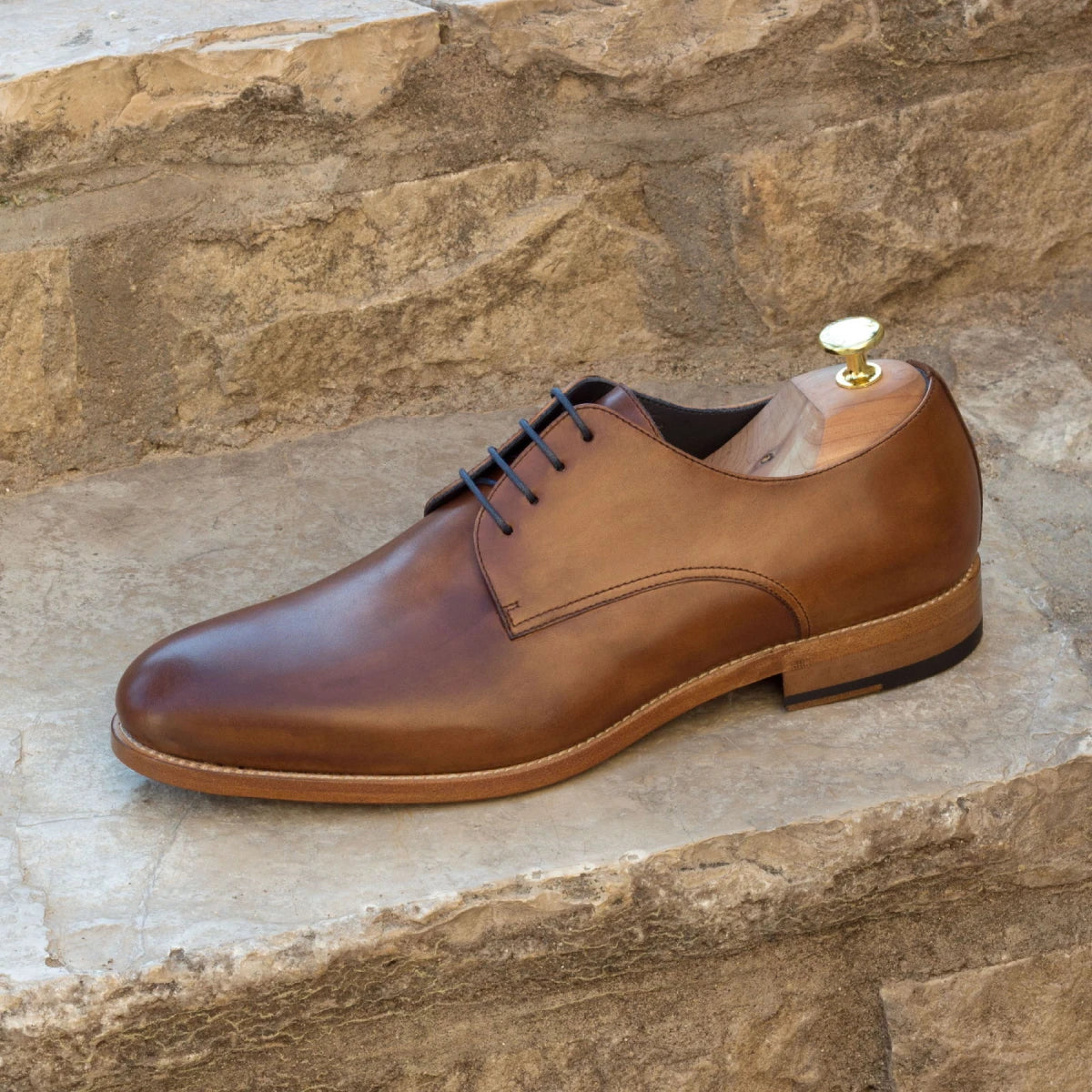 Full-Grain Leather Derby Lace-Ups with Ventilated Design