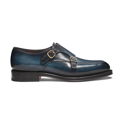 The Slate Blue Apron-Toe Double-Monk Strap