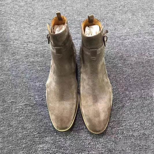 Western Trail Suede Ankle Boots For Men's