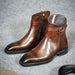 Lusso | FINO Brown Hand- Painted Patina Jodhpuri Boot