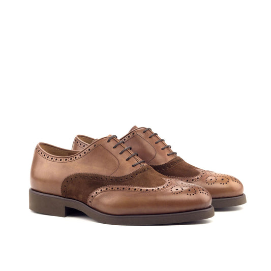 Men’s Wide Fit Brown Full Brogue Leather Shoes