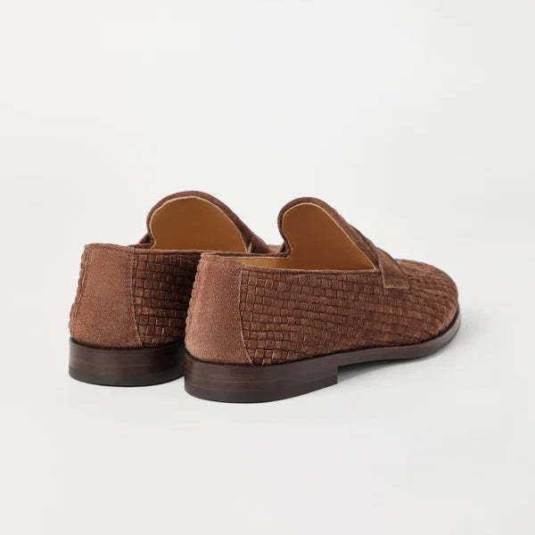 Lusso| FINO Chestnut Woven Luxe Penny Loafer