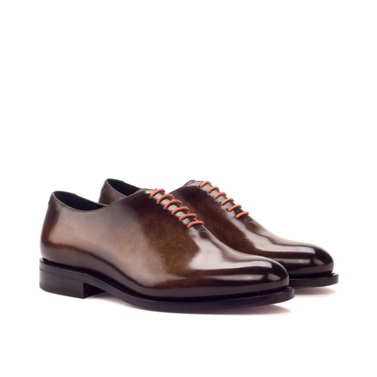 Plain Patina Leather Wholecut Shoes