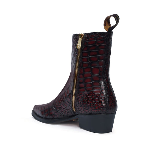 Lusso | Fino Crimson Eclipse Regal Croc Prestige Boot
