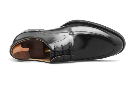 Lusso & FINO| Black Hand Burnished Split- Toe Derby Shoes For Men's