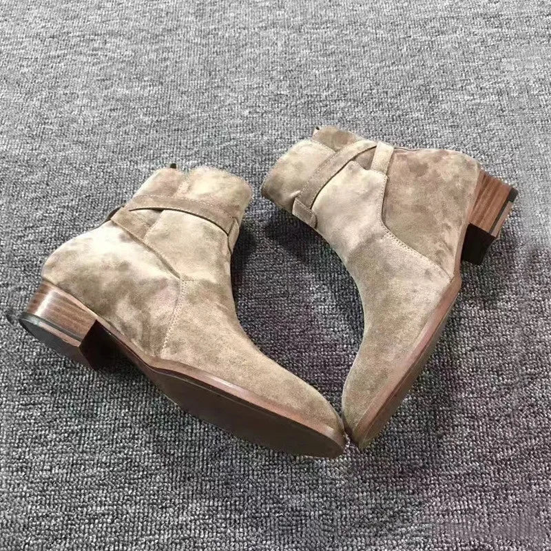 Western Trail Suede Ankle Boots For Men's